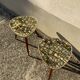 Vintage coffee table pedestal table tripod vintage formica ceramic style tray end of sofa