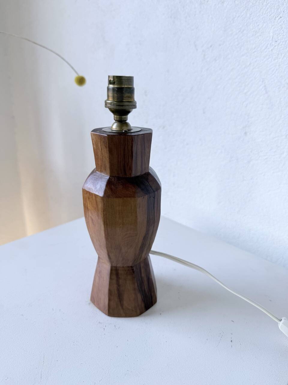 Brutalist walnut table lamp 1950