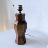 Brutalist walnut table lamp 1950