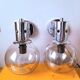 Pair of chrome wall lights 1970