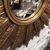 Miroir convexe gros cadre feuilles 39 cm
