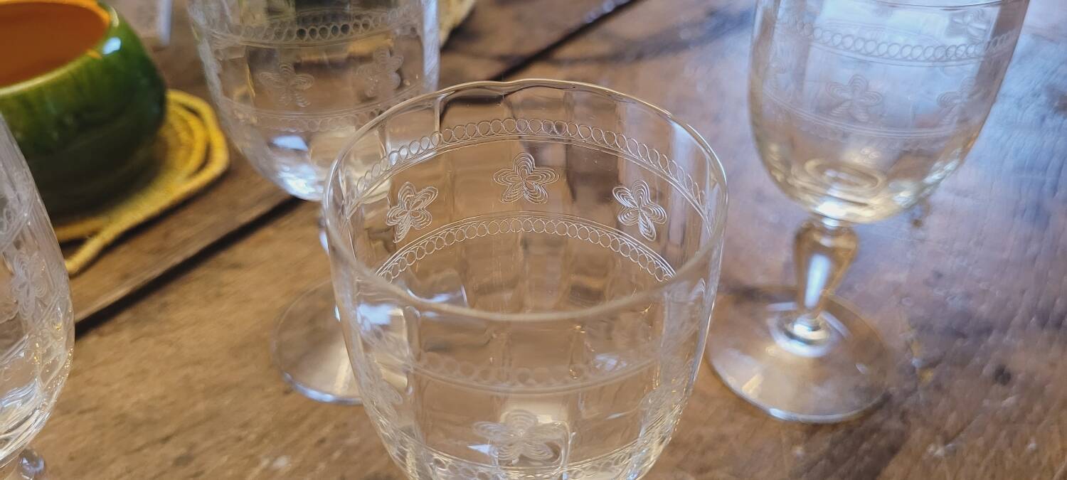 Late 19th century stemmed glasses