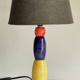 ALABASTER STONE LAMP Blue, Yellow and Red 80s