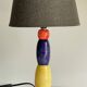 ALABASTER STONE LAMP Blue, Yellow and Red 80s