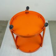 Chariot en plastique orange circulaire de style Space Age italien