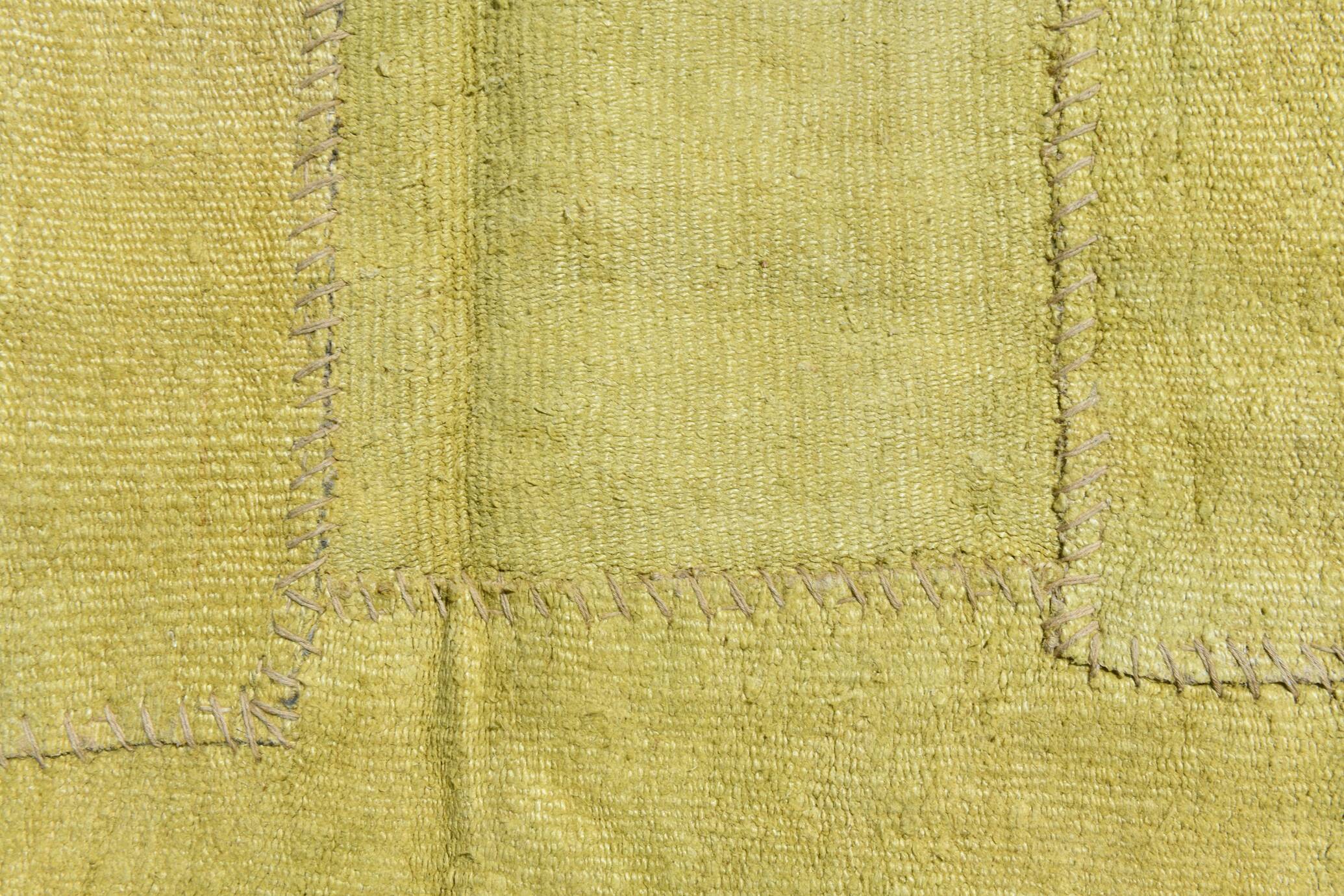 Mustard Yellow Decorative Turkish Kilim Carpet Rug, 212x305 Cm