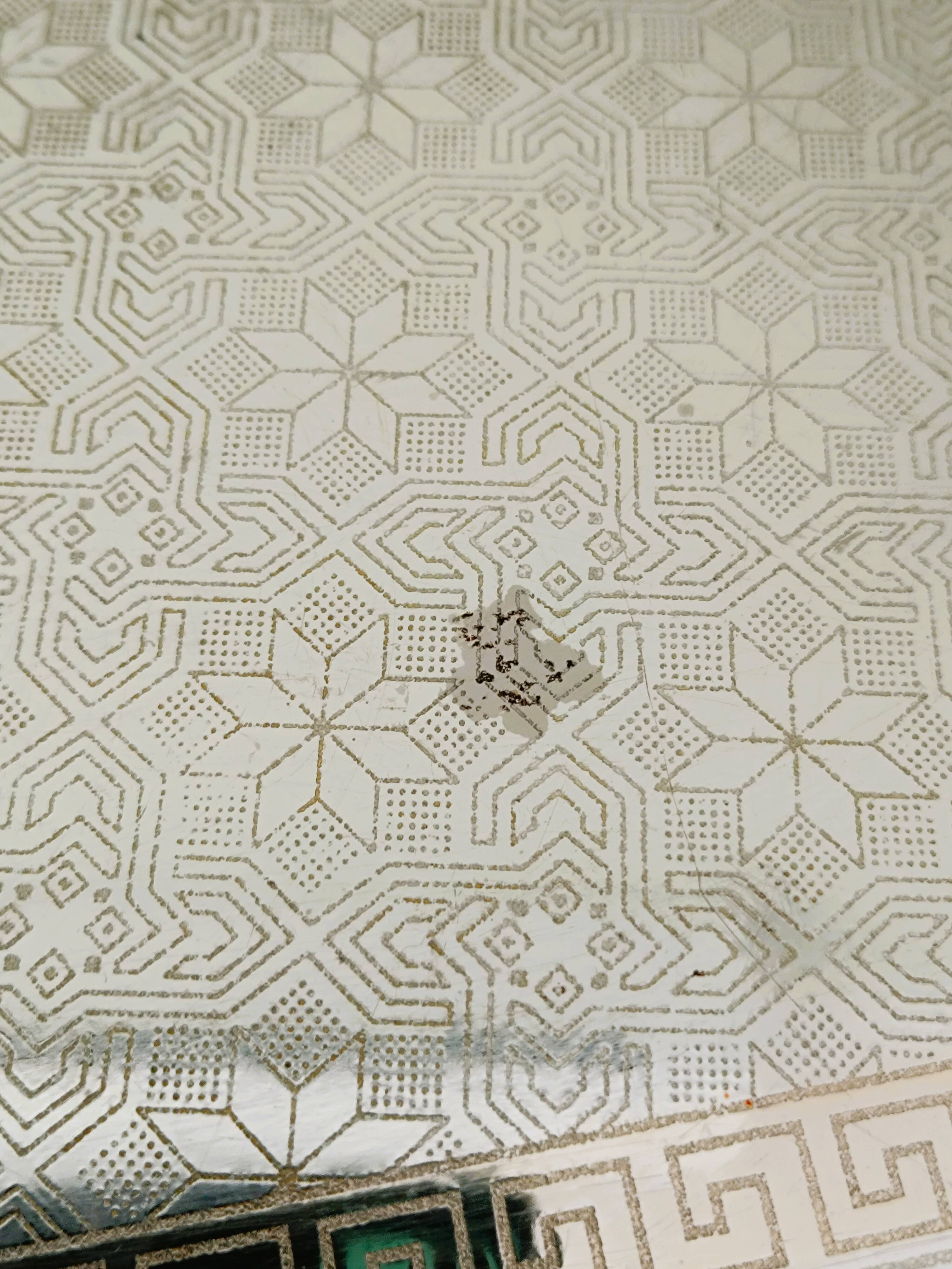 Antique silver-plated metal tray