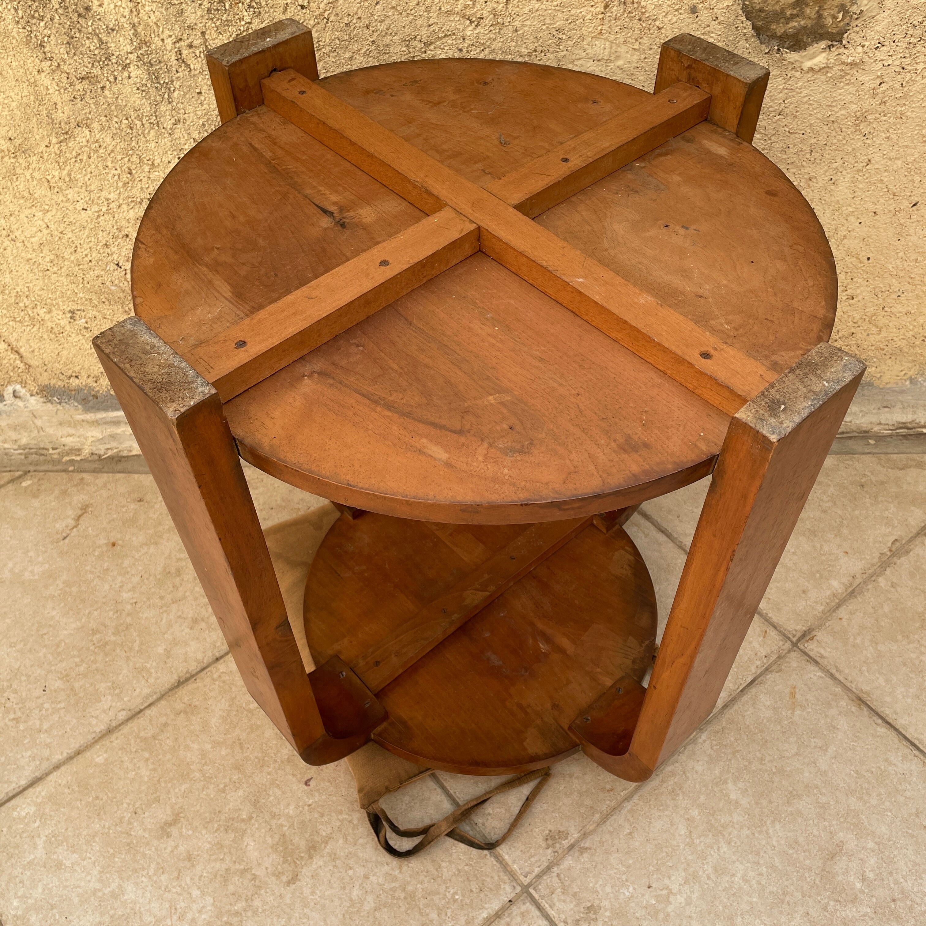 Art Deco pedestal table 1920 in solid wood