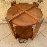 Art Deco pedestal table 1920 in solid wood