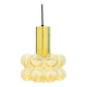Mid-Century Modern Bubble Glass & Brass Ceiling Light by H. Tynell, 1960s