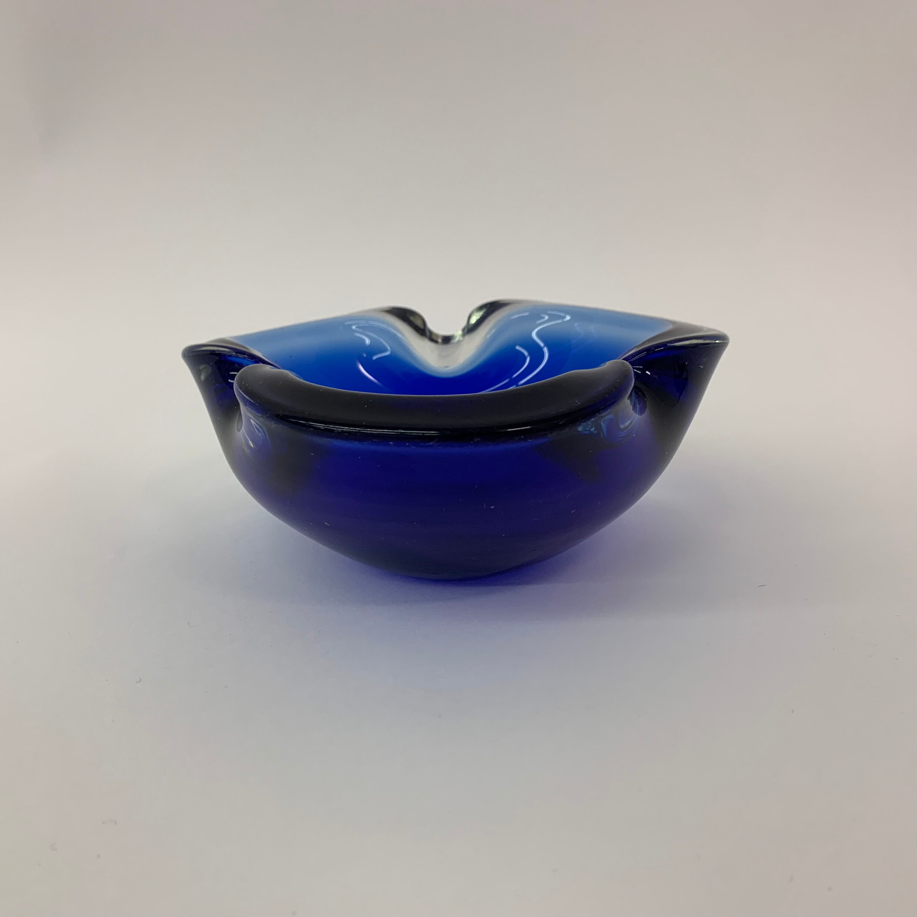 Mid century design set of 4 blue murano glass bowls , 1970's