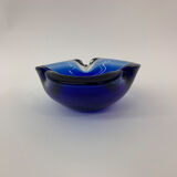 Mid century design set of 4 blue murano glass bowls , 1970's