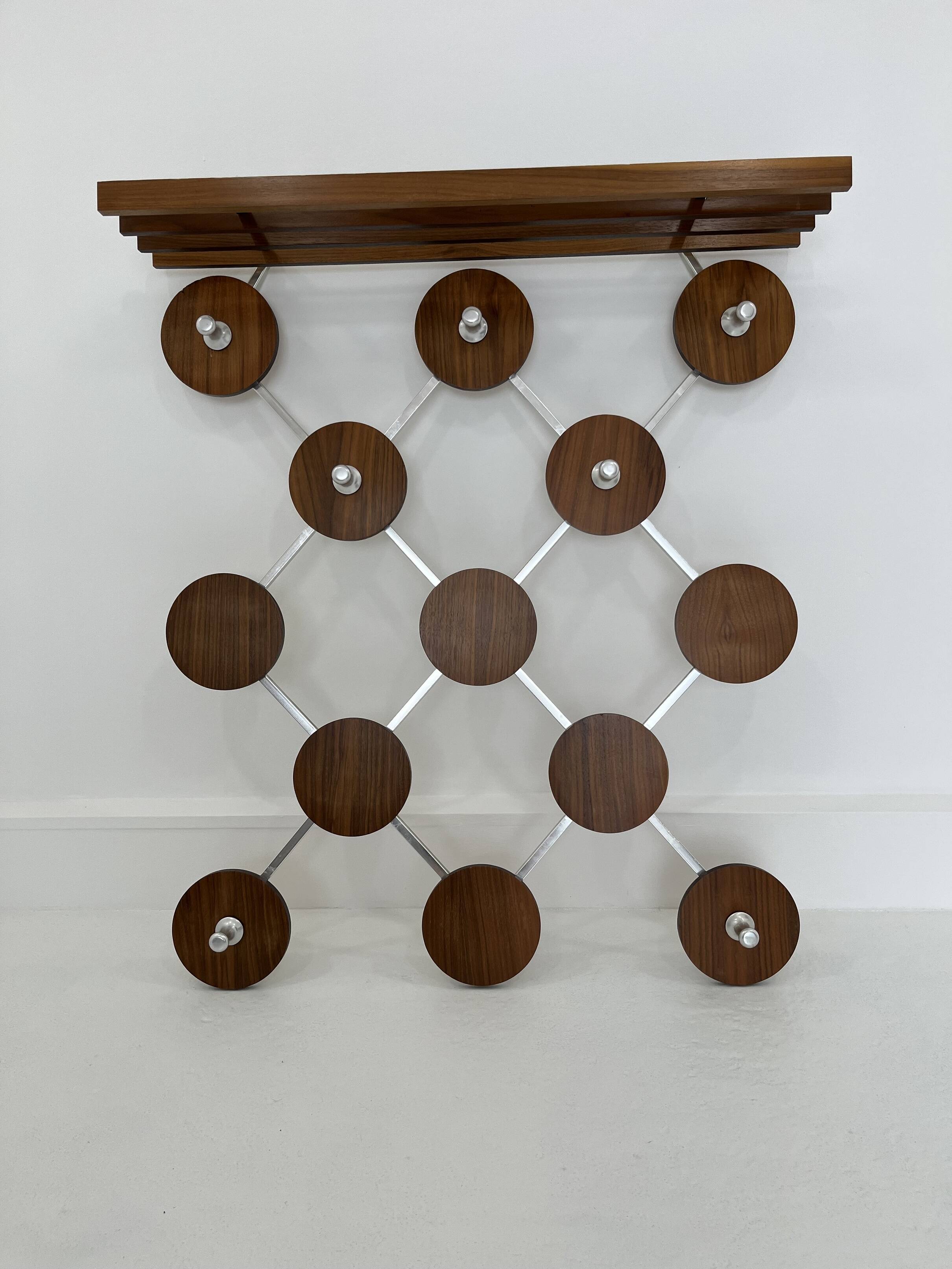 Vintage Scandinavianteak and Metal Coat Rack, 1960s