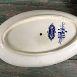Saucière Sarreguemines modele Cluny décor arabesque bleue