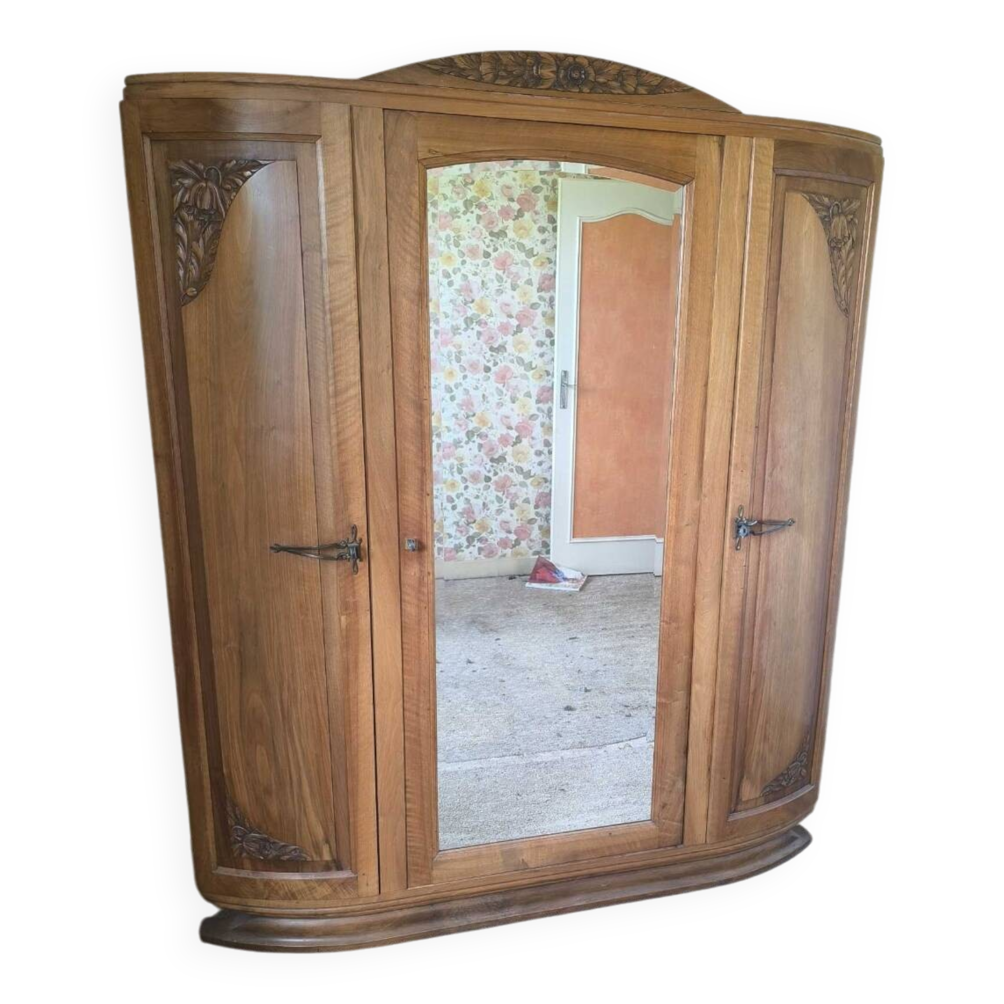 Art Deco wardrobe with mercury mirror