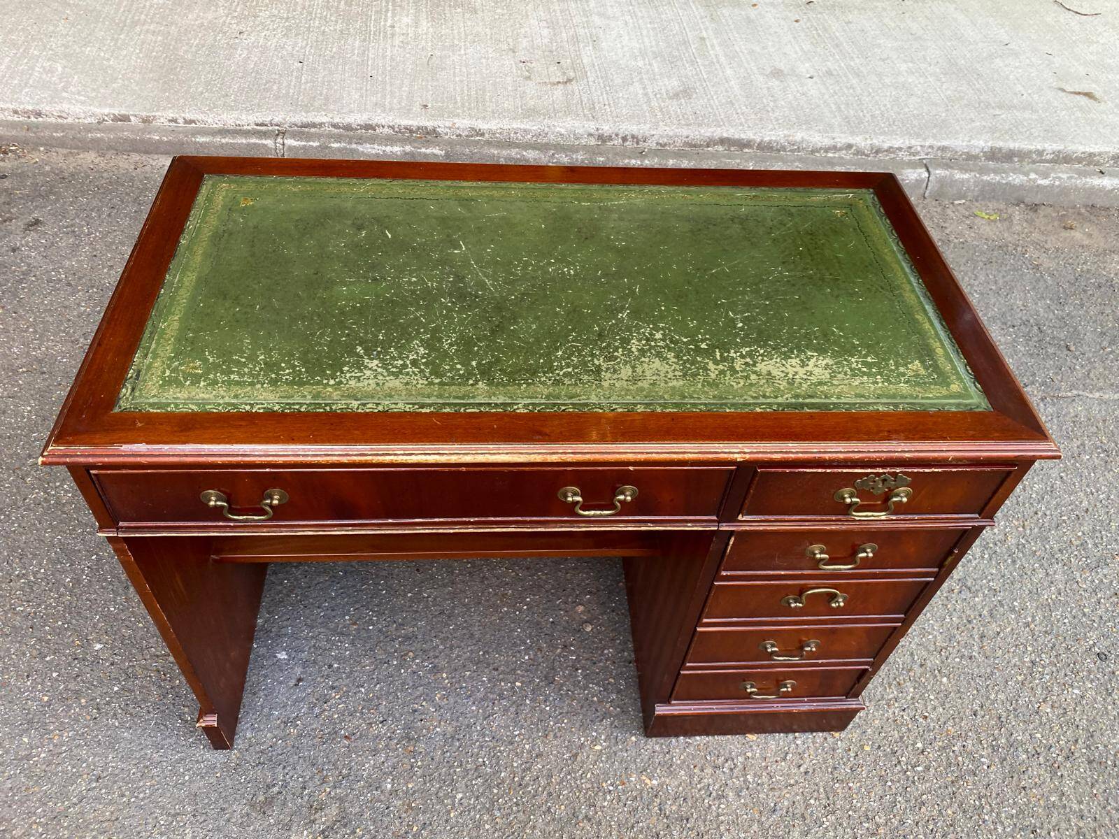Rosjohn 1950s English Solid Mahogany Desk