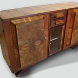 Sideboard from the 50s in burr walnut, stamped
