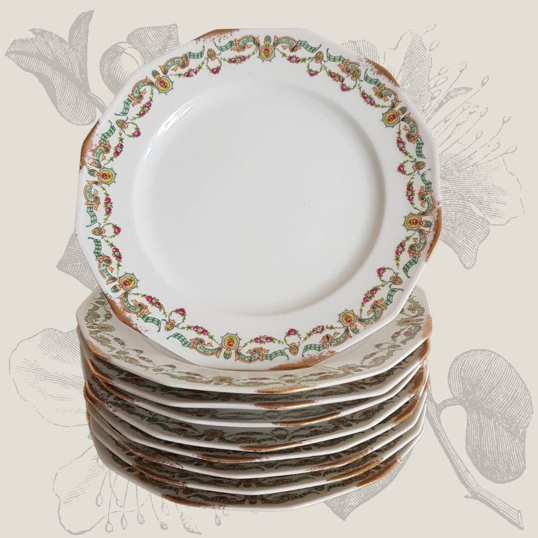 9 Limoge porcelain dessert plates