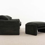2-seater sofa & footstool maralunga by Vico Magistretti, Cassina