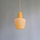 Scandinavian honey-colored opaline pendant light, 1960s