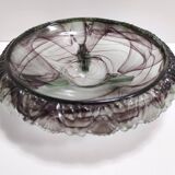 Topaz-Violet Cloud Glass Bowl or Centerpiece by Walther & Sohne, Germany