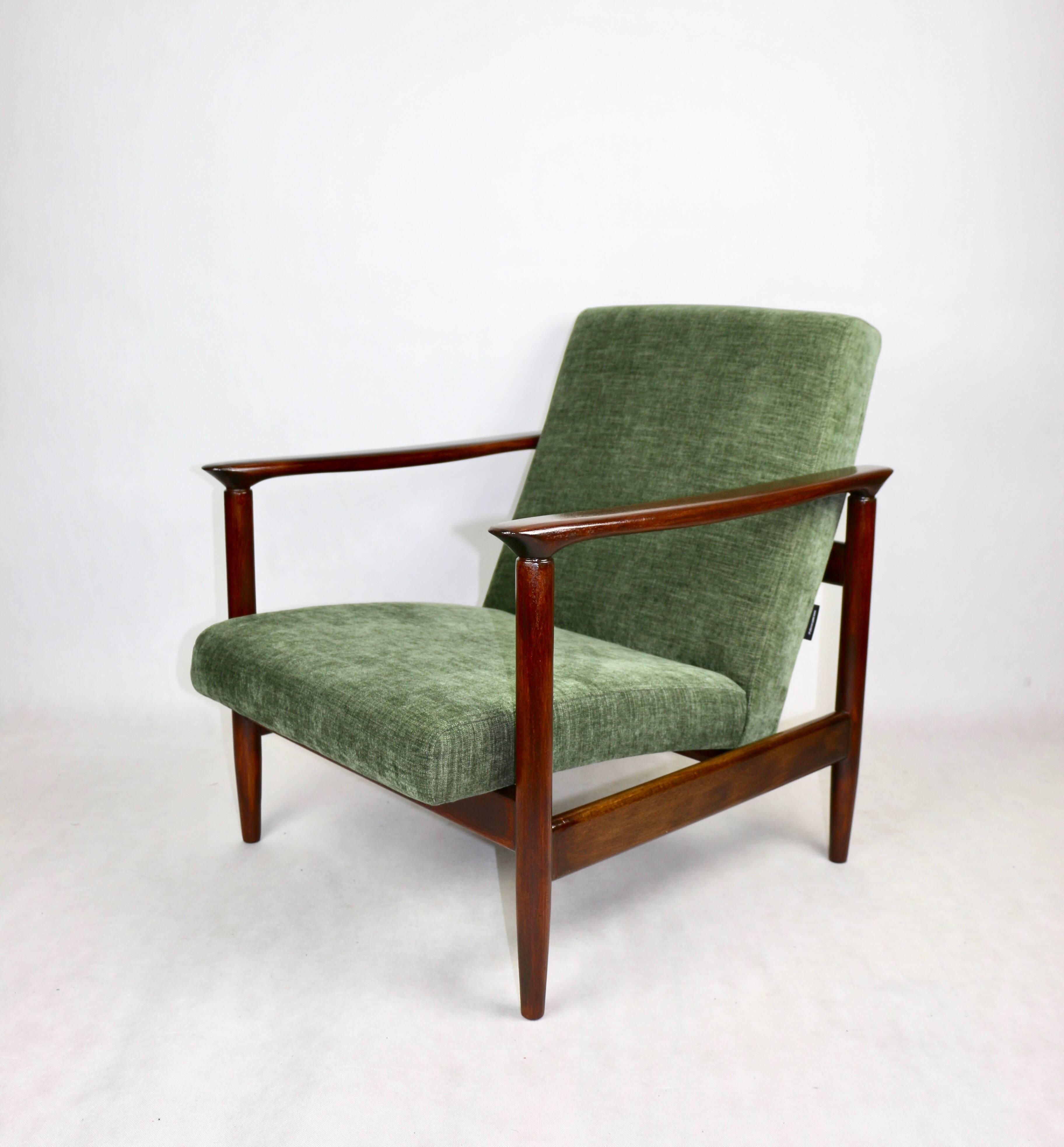 Green Olive GFM-142 Armchair by Edmund Homa, 1970s