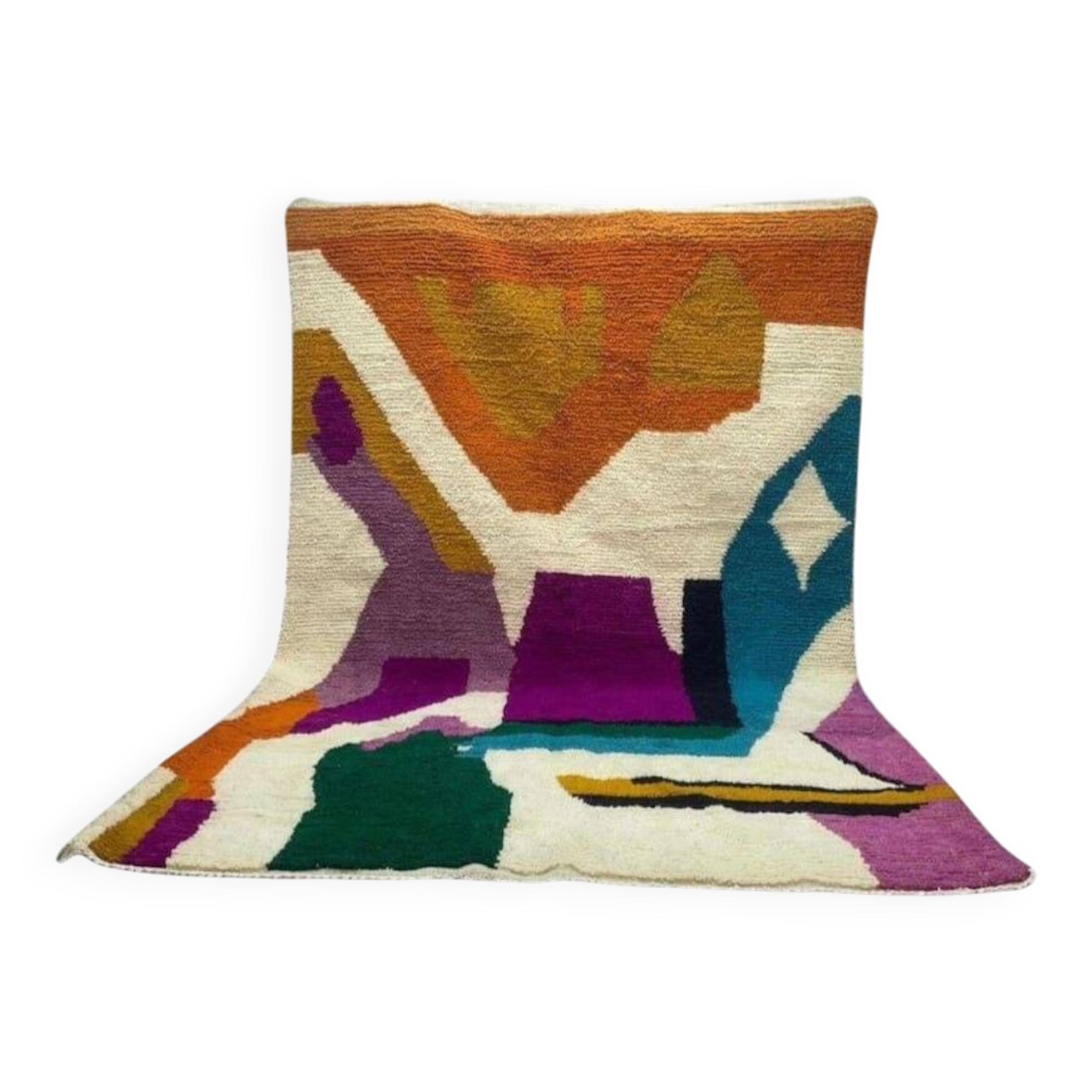 Handmade traditional pure wool carpet, size 145 x 255 cm.