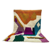 Tapis en laine pure artisanale fait main traditionnelle taille 145 x 255 cm