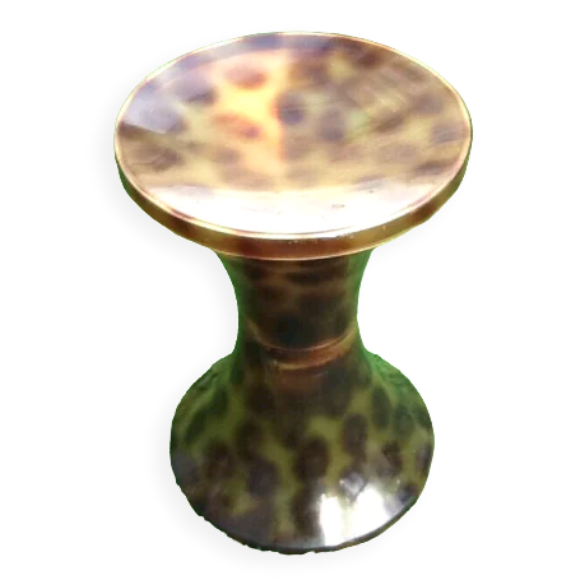 1970s Stool Tam Tam Transparent Leopard print (designer Henry Massonnet)