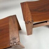 Wooden Stools attributed to Giuseppe Rivadossi for Officina Rivadossi, Italy, 1970s, Set of 2