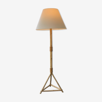 Lampadaire en rotin circa 1950