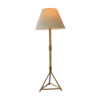 Large rattan floor lamp circa 1950