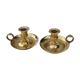 Pair of antique solid brass candle holders