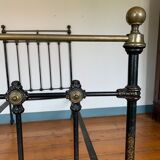 Victorian bed wrought iron and brass