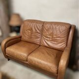 Vintage 2-seater leather sofa