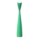 Green scandinavian candlestick in vintage wood