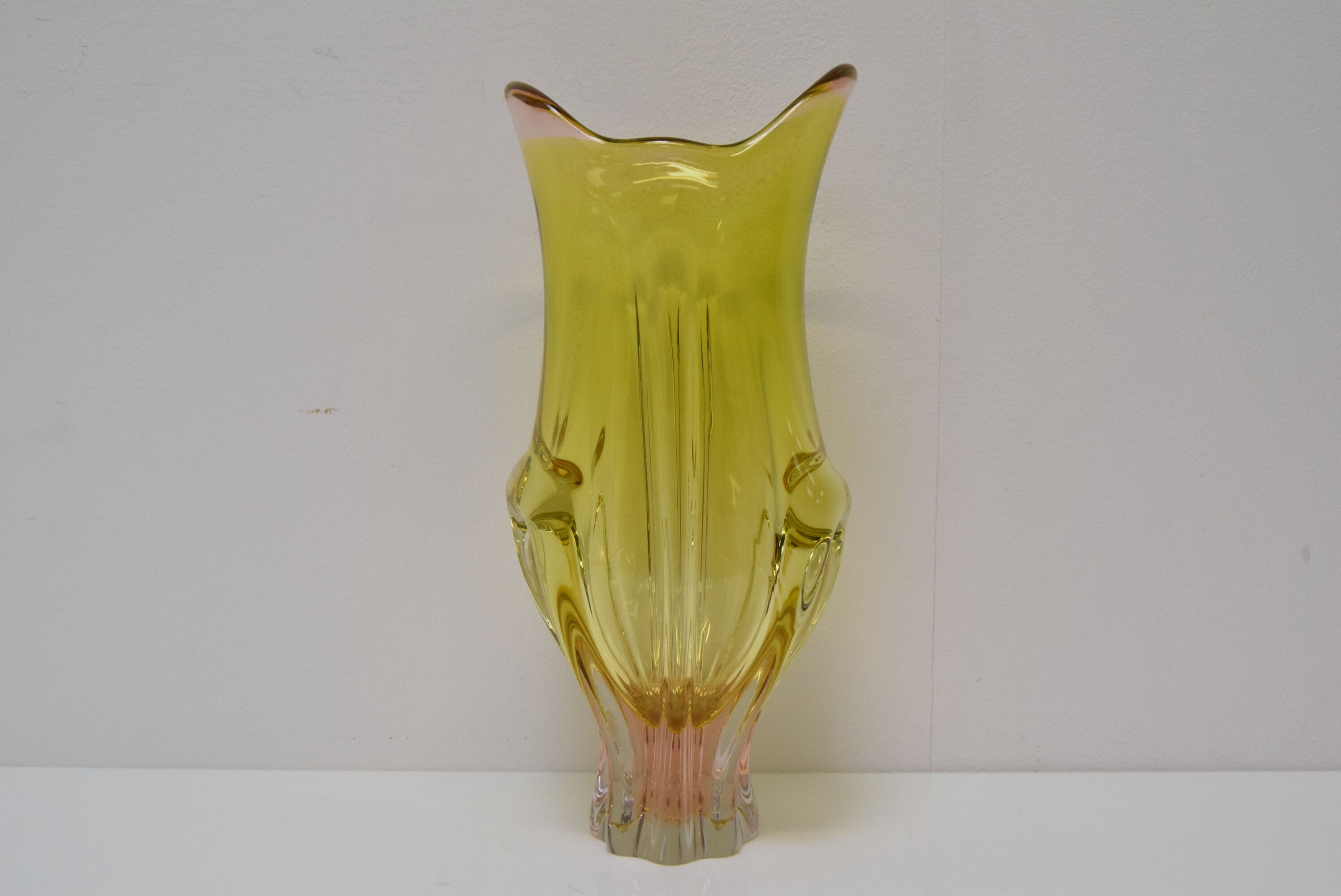 Vintage metallurgical glass vase designed by Josef Hospodka for Chribska, 1960s