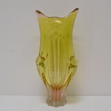 Vintage metallurgical glass vase designed by Josef Hospodka for Chribska, 1960s