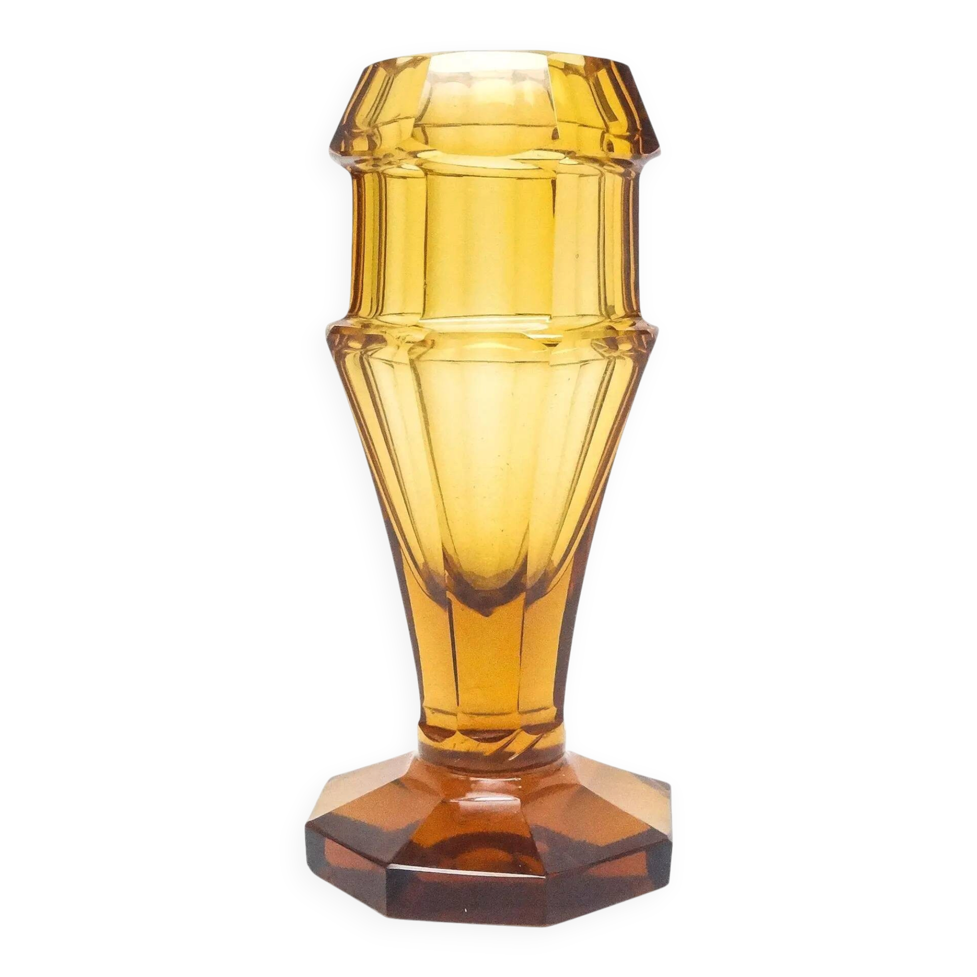 Art Deco vase, crystal, Moser, Czechoslovakia, 1930s