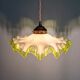 Art Deco suspension in white opaline with a scalloped design, 1920-30.