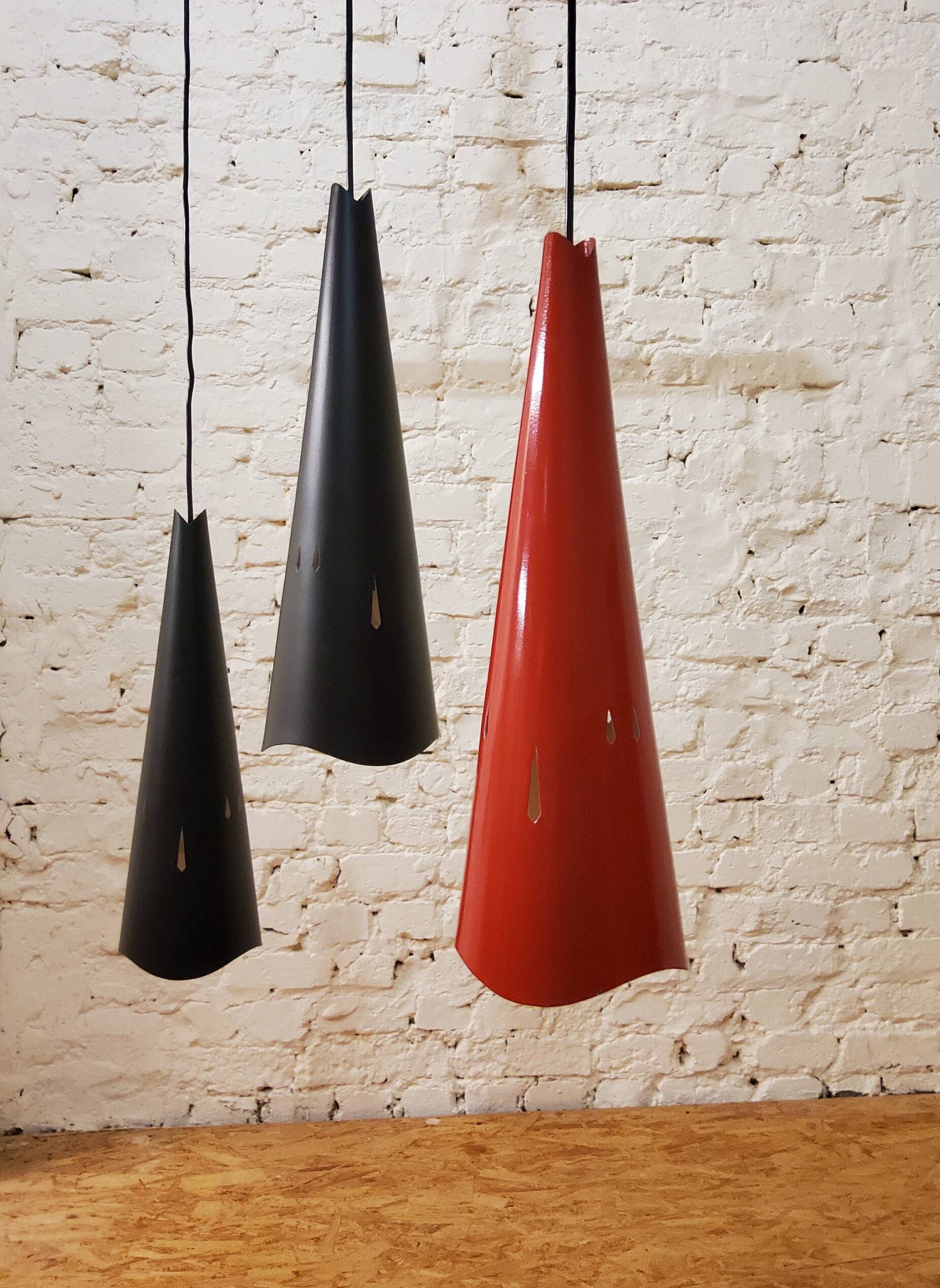 Vintage perforated metal suspensions