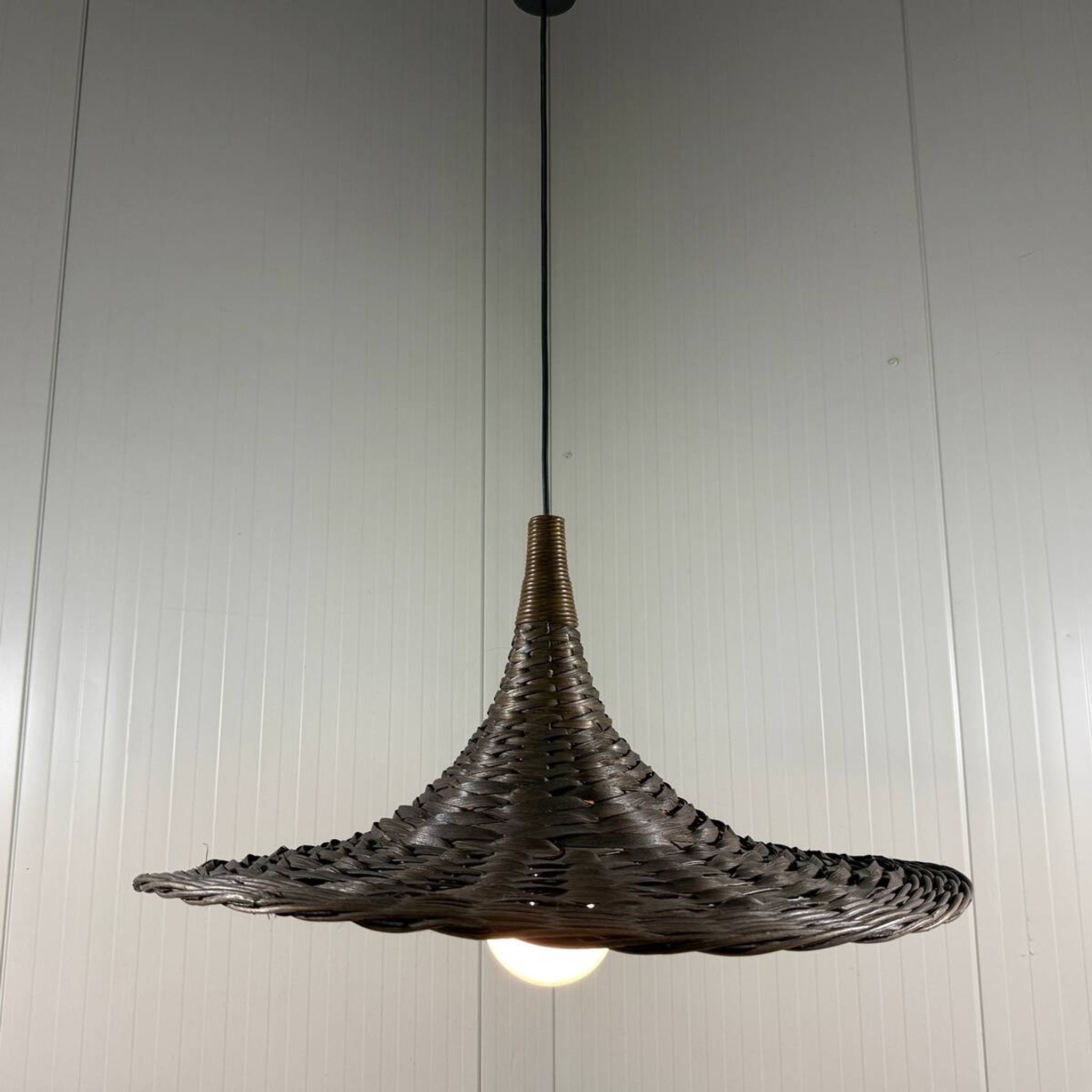 XXL rattan wicker hanging lamp 1960’s