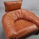 Vintage tripod lounge chair in leather, rattan and oak, Netherlands
