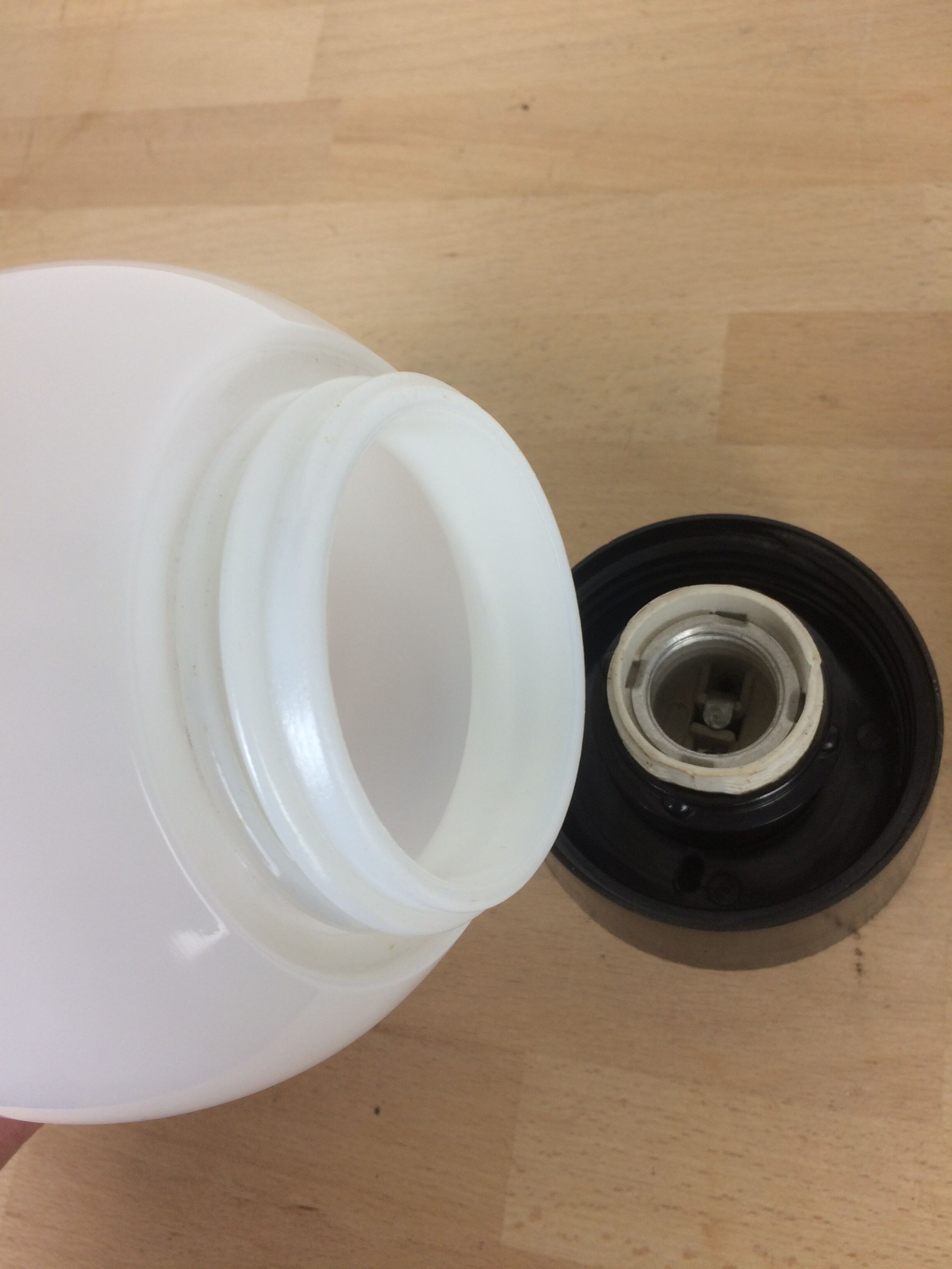 Pair of opaline globe and bakelite wall lamps RZB Leuchten