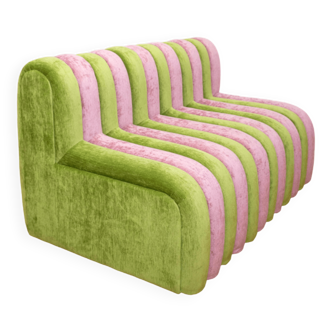 Pink and green velvet bench 2 seas