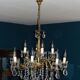 Twelve-armed golden bronze light chandelier