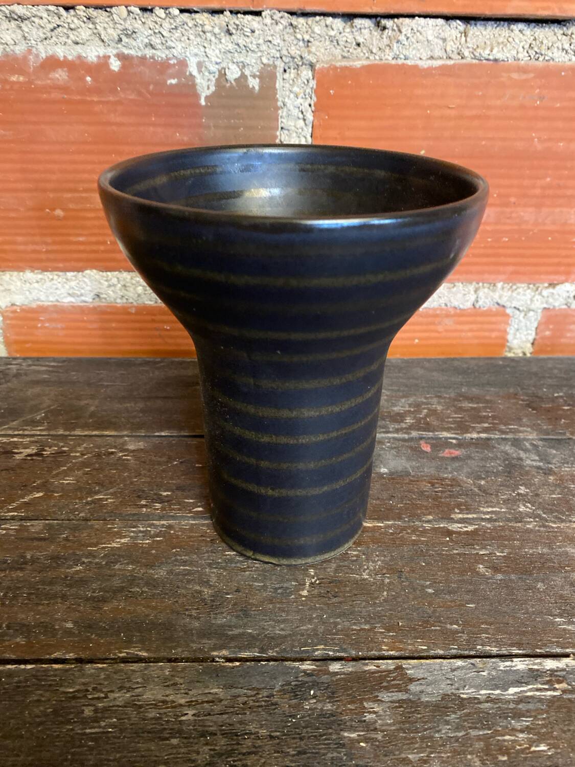 Vase CUBA Aza Selection Made In Germany Black Brown Ceramic Vintage