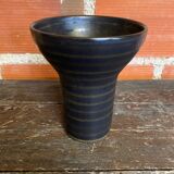 Vase CUBA Aza Selection Made In Germany Black Brown Ceramic Vintage