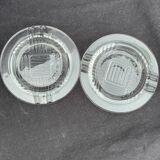 Cendriers art déco verre transparent ciselé