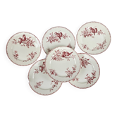 Assiettes plates Favori Sarreguemines rose